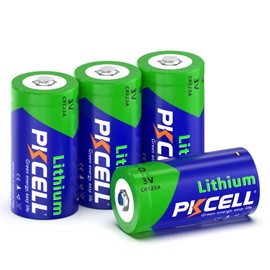 PKCELL CR123A 3V Lithium Battery 4-Pack 1500mAh 123A Lithium Batteries CR17345 Battery for Flashlights, Security Alarm Sys, Ring Sensor