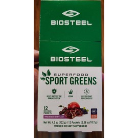 Biosteel Superfood Sport Greens Singles 12 pack Pomegranate Berry