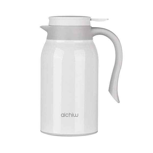 Aichiw Thermal Carafe Coffee Bottle Stainless Steel Vacuum Insulated Portable Hot Cold Pitcher for Travel Camping (800ML White) ..