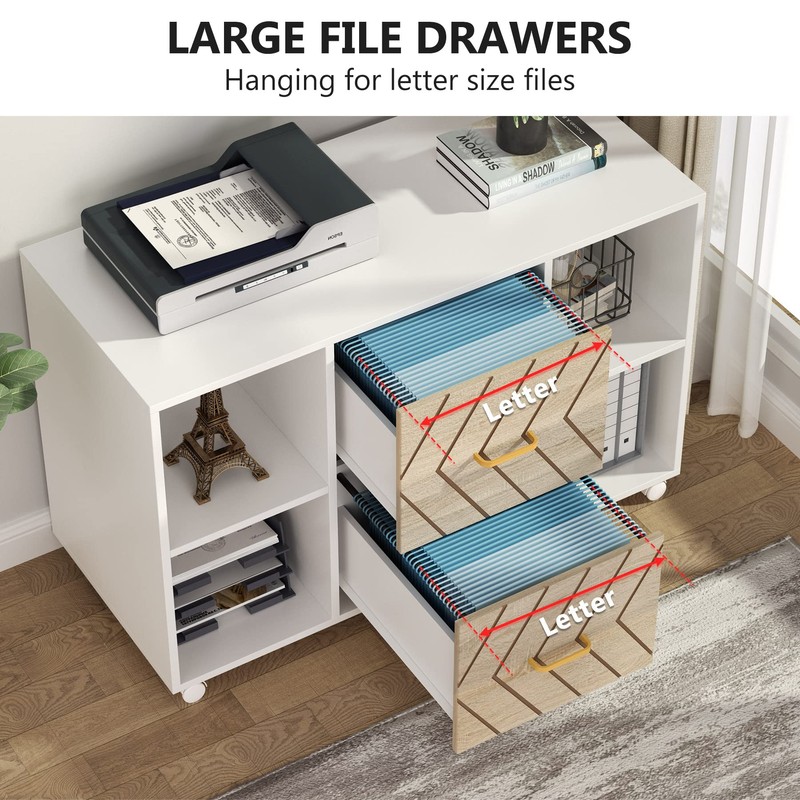 LITTLE TREE 2 Drawer File Cabinet Large Mobile Lateral Filing