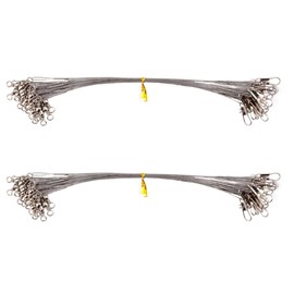 Fishing Lures Wire Track 50 Pieces Steel Anti Bite Fishing Line Track Lures Leaders with Swivels and Snaps for Saltwater, Freshwater and Outdoor Fishing (30cm, Silver)