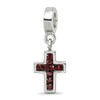 925 Sterling Silver Charm For Bracelet Preciosa Crystal Cross Religious