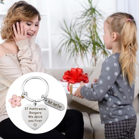 Tyqour Aunt Gifts Keychain for Aunts Best Auntie Birthday Gifts from Niece Nephew Funny Aunt Valentines Mothers Day Christmas
