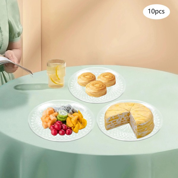 Unbranded 10*Plastic Serving Plates Clear Plastic Tray 14*1 inch Serving