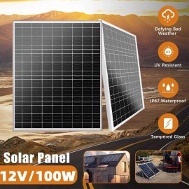 Unbranded 100W Solar Panel Off Grid System Solar Module PV Panel for Caravan House Boat RV