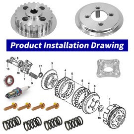 GOLKNHA Clutch Kit & Center Inner Hub & Outer Pressure Plate with Cover Gasket for Honda CRF100F 2004-2013 XR100 XR100R XL100S OEM# 22121-436-000 22350-115-020 11393-KN4-751