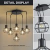 6-Light Pendant Light Fixtures, Industrial Farmhouse Hanging Lighting, Black Metal