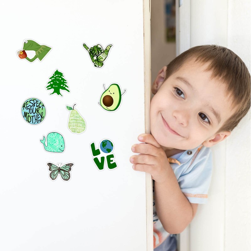 Environmental Protection Stickers, 100PCS Earth Day Stickers for Water Bottles,