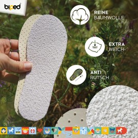 biped 2 Pairs of Children's Barefoot Insoles - with Subtle Fresh Fragrance - Terry Cloth Insoles Made of Cotton and Soft Natural Latex Padding z2775 (34-35)