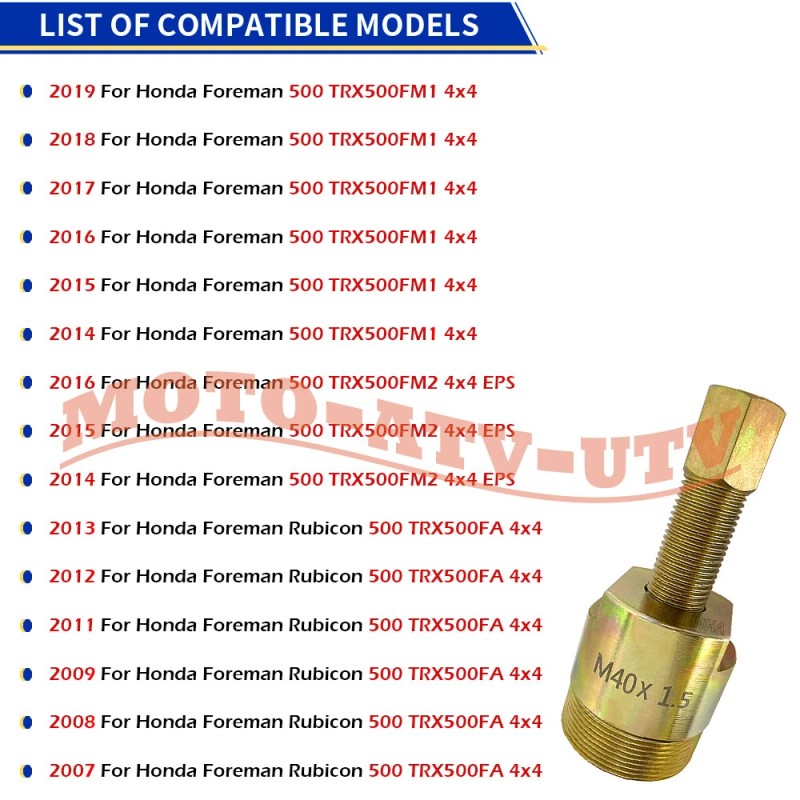 JINFANNIBI Primary Clutch Puller 40mm x 1.5 RH for Honda