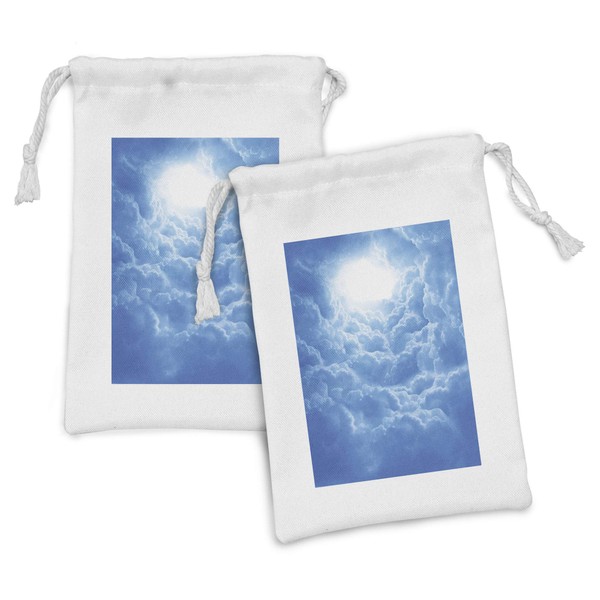 Lunarable Landscape Fabric Pouch Set of 2, Mysterious Sky with