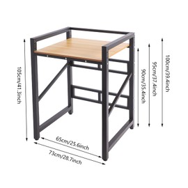 Cbhfmljd Washer Dryer Stacking Rack Stand, Heavy Duty Washer and Dryer Shelf Over Washer and Dryer Shelves Washer Dryer Stand Adjustable Height 661 Lbs Load Capacity for Kitchens, Bathrooms (Black)