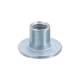 sourcing map M6 T-Nuts, 12pcs Carbon Steel Tee Nut Round Base Weld Nuts 10mm Height Through Hole Flange Insert Female Thread Plate Nuts