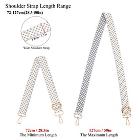 Long Keeper Wide Purse Strap - Adjustable Shoulder Strap Crossbody Handbag Replacement Bag Strap Guitar Straps (Style4-Grey)