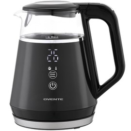 OVENTE Electric Kettle with 5 Temperature Control Presets, LED Digital Display, 5Hr Keep Warm Function, Auto Shut-Off and Boil Dry Protection, 1500W BPA Free Glass Water Heater and Boiler, Black KD95B
