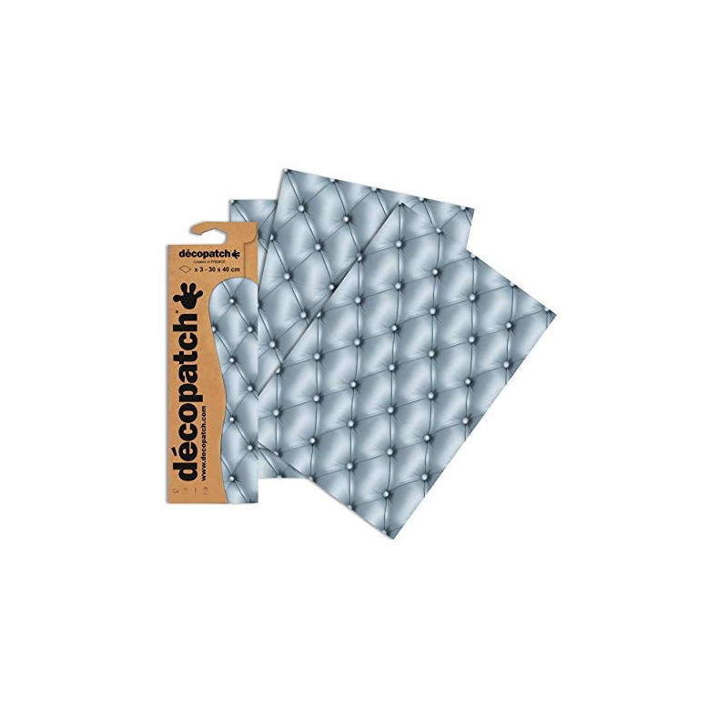 Décopatch - Ref C604O - Silver Leather Cushion Print Paper