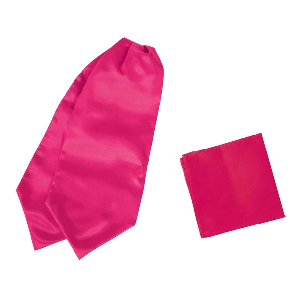 Dan Smith Solid Long-Self Ascot For Wedding Cravat Tie Silk