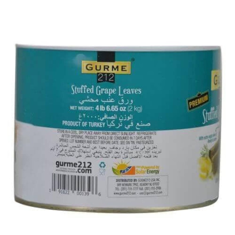 Gurme212 Premium 4.4 lbs Stuffed Vine Leaves (Dolmades) with Olive