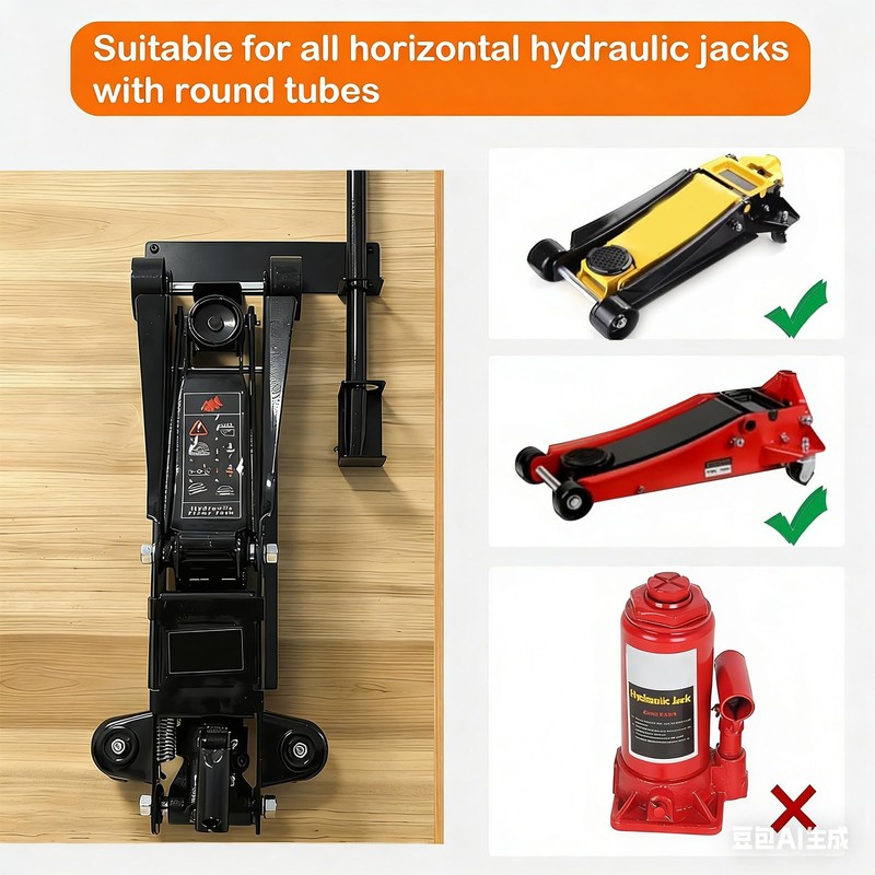 Jack Stand Wall Mount Rack Organizer, Heavy Duty Hydraulic Trolley