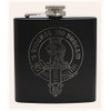 Art Pewter Scottish Thistle Clan Crest Black Hip Flask Box