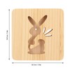 Wooden Carving Night Light Rabbit Shape Soft Light Eye Protection