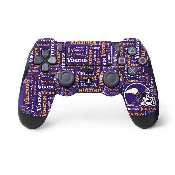 Skinit Decal Gaming Skin Compatible with PS4 Controller - Officially Licensed NFL Minnesota Vikings - Blast Design