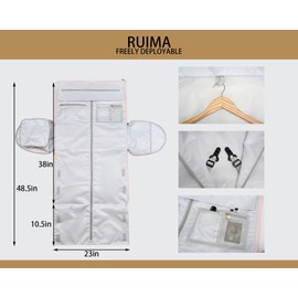 RUIMA Rolling Garment Bags Rolling Duffle Bag with Wheels Pink Detachable Handle