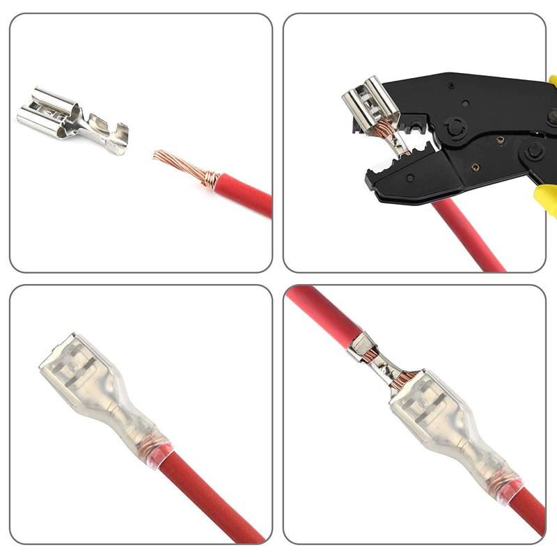 Gasea 120pcs Crimp Terminals Female Spade Connector Wire Terminal Kit