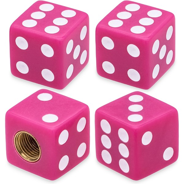 MEAJOO 4PCS Dice Tire Valve Stem Caps, Corrosion Resistant Leak-Proof
