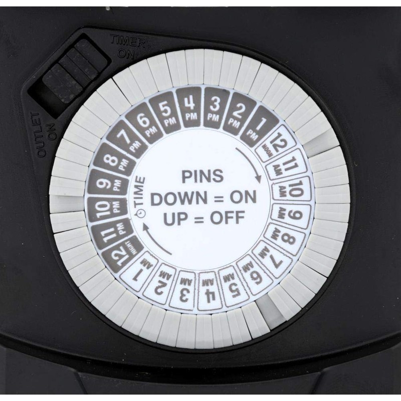 Westek TM1613DOLB Outdoor Grounded Daily Mechanical Timer, Dual Outlet, Black