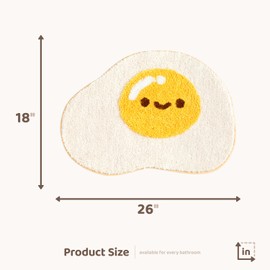 Egg Bath Mats, Soft and Absorbent Microfiber Bath Rugs, Non-Slip Shaggy Shower Carpet, Machine Wash Dry, Soft Shower Rugs for Bathroom Floor, Tub and Shower, 18x26, Egg