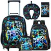 UFNDC 5PCS Kids Luggage for Boys, Game Rolling Suitcase with