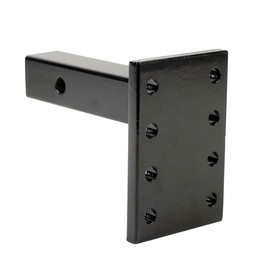 Mytee Products 3 Position Pintle Hitch Mount Plate for 2" Hitch Reciever - 20,000 lbs - Solid Steel, 9" Length - Pintle Hook Hitch Mounting Plate