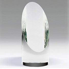 SHOP AWARDS AND GIFTS Customizable 2-3/4 x 6-1/2" Slanted Crystal Tower Gift Boxed Award with Personalization