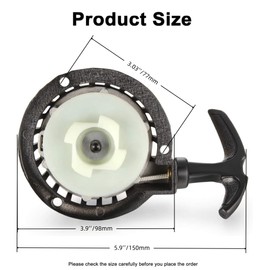 Wasserquelle Aluminum Alloy Recoil Pull Starter - 1Pack Nylon Cog Easy Pull Start for 2 Stroke 47cc 49cc 50cc Mini Moto ATV Quad Dirt Bike