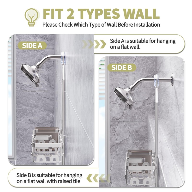 GAOKASE Aluminum Shower Caddy Hanging, Never Rust Shower Organizer- 4