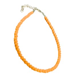 Small Bead Waterproof Anklets for Women Girls Beach Foot Ankle Bracelet Cute Colorful Friendship Beaded Anklets 9 inches (Orange)