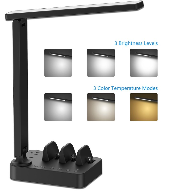 Drevet LED Desk Lamp, Touch Cotrol Small Table Lamp with
