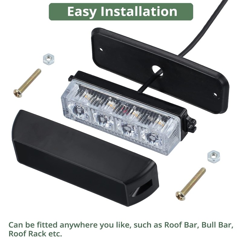 EYPINS 4 x 4 LED Front Flash, Flashing Light, Strobe