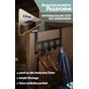 Menz Premium Door Coat Rack, 5 Hooks - Black Door