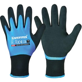 Safetytex Winter Work Gloves - Waterproof Lined - Cold Protection up to max. -30 °C - Double Coating Thermal Latex - Premium Quality (Size 10, 1 Pair)