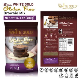 Extra White Gold Brownie Mix – For Baking Cakes Cupcakes Desserts – [Gluten Free] [Nut Free] [Free of the Top 14 Major Allergens] – 14.1 Ounces