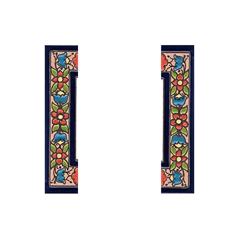 House Numbers Ceramic Numbers & Letters Tiles Red Blue &