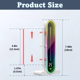 Height Adjustable RGB GPU Support with Integrated Temperature Display, 3PIN 5V PC Graphics Card Stand Holder, Anti Sag Bracket & Magnetic Base