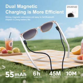 MNVOEQ AI Smart Glasses with 140+ Languages for Men/Women, Wireless Bluetooth Safety Translation Glasses with Speakers for Work/Travel/Sports/Business