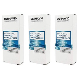 Derma V10 Anti-Ageing Collagen Wrinkle Filler With Hyalauronic Acid, Algae Extract & Shea Butter (3 Pack)