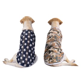 Miaododo 2 Pack Dog Apparel: Camo & Star Quick Dry Dog T-Shirts, Breathable & Stretchy Sleeveless Vests for Medium Large Dogs