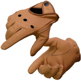 Milwaukee Leather MG7508 Men's Saddle Perforated Full-Finger Motorcycle Riding Gloves with Breathable Open Knuckle - Small