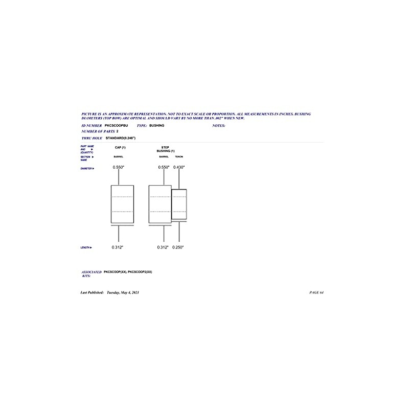 Penn State Industries PKCSCOOPBU 2pc Bushing Set for Coffee Scoop