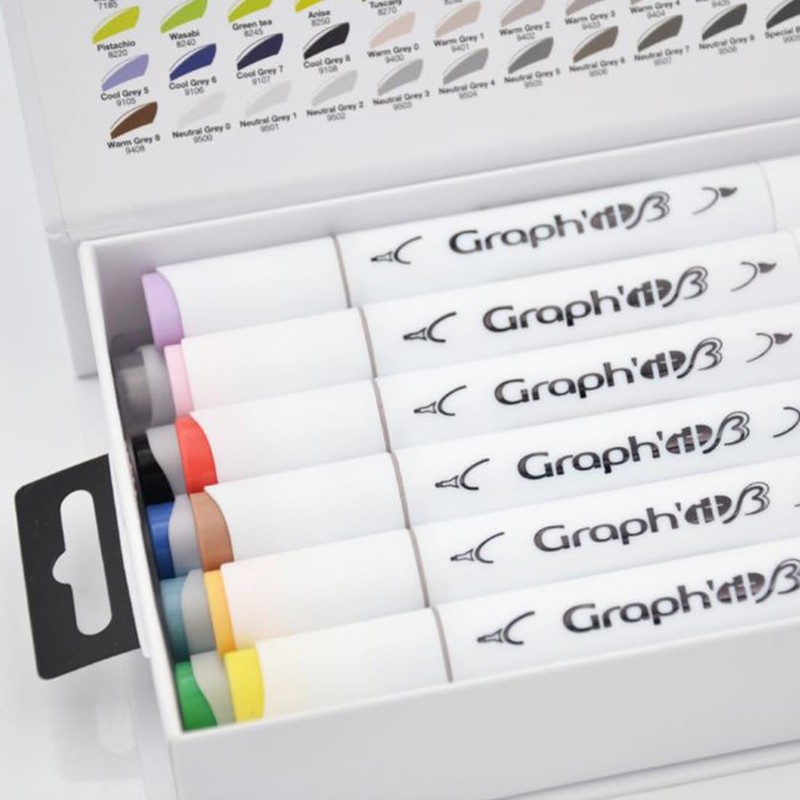 Graph' It Brush gi80110 Essential Assorted Colours (Set of 12